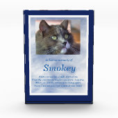 Memorial Cat Pet Custom Photo and Name Spiritueel Fotoblokken (Voorkant)