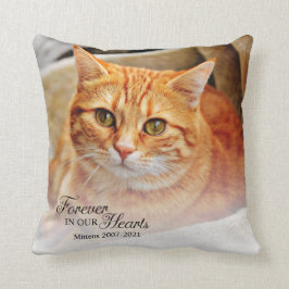 Memorial Cat Photo Forever in ons hart Kussen