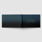 Memorial Celebrating Life Funeral Navy Black Gold Gastenboek (Volledig)