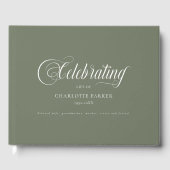  Memorial "Celebrating life of"   Green Guest Book Gastenboek (Voorkant)