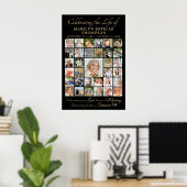 Memorial Celebrating Life Quote 33 Photo Collage Poster (Thuiskantoor)