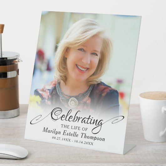 Memorial CELEBRATING THE LIFE OF Photo Reclamebord Met Voetstuk (Insitu)