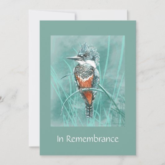 Memorial Celebration of Life Custom Kingfisher Kaart (Voorkant)