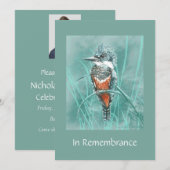 Memorial Celebration of Life Custom Kingfisher Kaart (Voorkant / Achterkant)