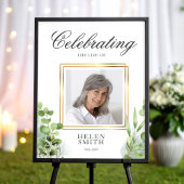 Memorial Celebration of Life Elegant Greenery  Poster