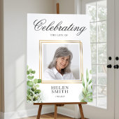 Memorial Celebration of Life Elegant Greenery  Poster