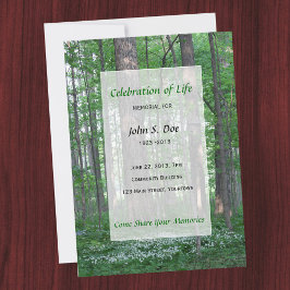 Memorial Celebration of Life Forest-uitnodiging Kaart