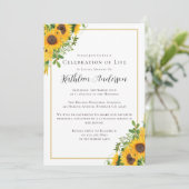 Memorial Celebration of Life Funeral Sunflower Kaart (Staand voorkant)