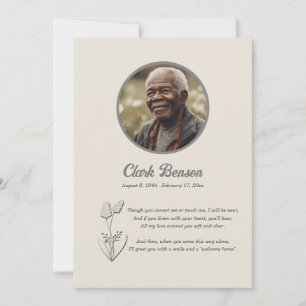 Memorial Celebration of Life Keepsake Kaart