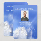 Memorial Celebration of Life Service Angel Praying Kaart (Voorkant / Achterkant)