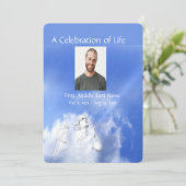 Memorial Celebration of Life Service Angel Praying Kaart (Staand voorkant)