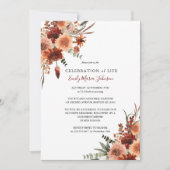 Memorial Celebration of Life Terracotta Invitation Kaart (Voorkant)