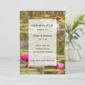 Memorial Celebration of Life Water Lily Invitation Kaart (Staand voorkant)