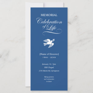 Memorial Celebration of Life White Dove Invitation