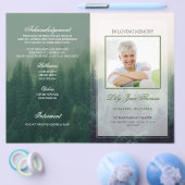 Memorial Ceremony Programme Forest Funeral Program Flyer (Enkel)