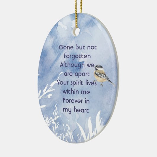 Memorial Chickadee Bird Winter Snow Tree Keramisch Ornament (Links)
