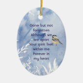 Memorial Chickadee Bird Winter Snow Tree Keramisch Ornament (Voorkant)