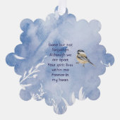 Memorial Chickadee Bird Winter Snow Tree Ornament Kaart (Voorkant)