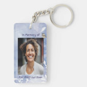 Memorial Chickadee Bird Winter Snow Tree Sleutelhanger (achterkant)