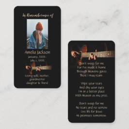 Memorial Christelijk Memory Kaart Music Guitar Visitekaartje