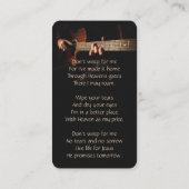 Memorial Christelijk Memory Kaart Music Guitar Visitekaartje (Achterkant)