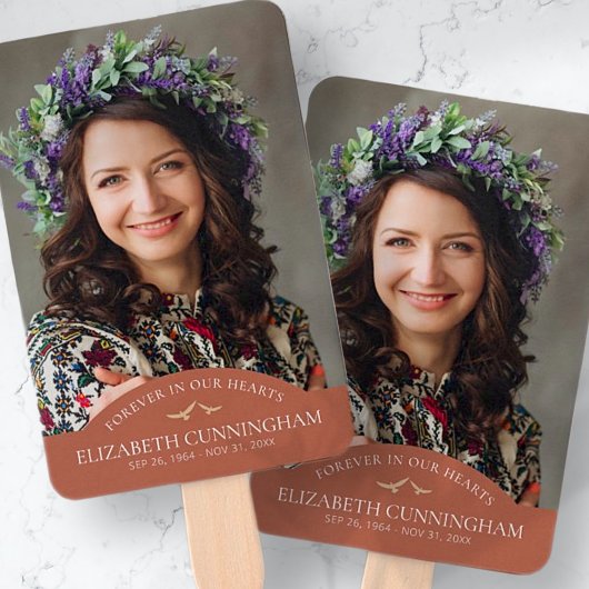 Memorial Classic Birds Photo Remembrance Keepslag Handwaaier