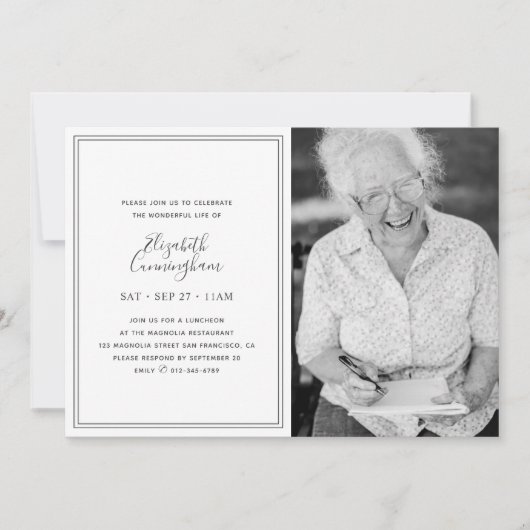 Memorial Classic Simple Chic Elegant Photo Kaart (Voorkant)