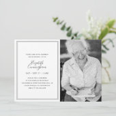 Memorial Classic Simple Chic Elegant Photo Kaart (Staand voorkant)