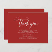 Memorial Classic Simple Cursive Typography Bedankkaart (Voorkant / Achterkant)