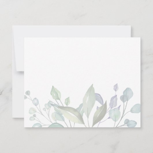 Memorial Classic Simple Foliage Botanicals Bedankkaart (Achterkant)