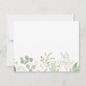 Memorial Classic Simple Greenerage Botanical Bedankkaart (Achterkant)