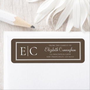 Memorial Classic Simple Monogram Return Address Etiket