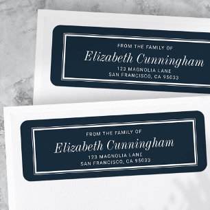 Memorial Classic Simple Typography Return Address Etiket