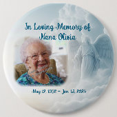 Memorial Clouds & Angel LARGE Pin Button Foto (Voorkant)