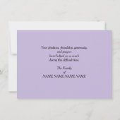 Memorial Contribution Paars Flower Hartelijk dank Bedankkaart (Achterkant)