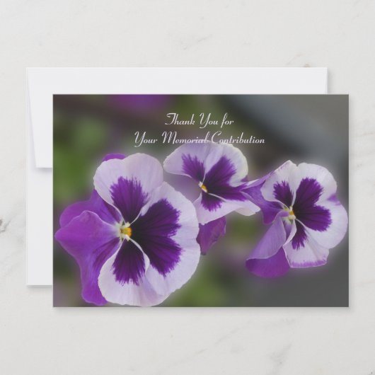 Memorial Contribution Paars Flower Hartelijk dank Bedankkaart (Voorkant)