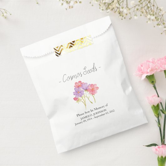 Memorial Cosmos Seed begrafenis Bedankzakje (Gezegeld)