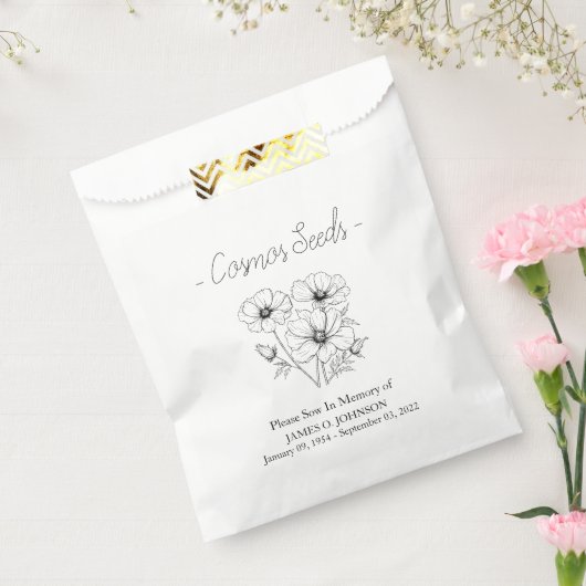 Memorial Cosmos Seed begrafenis Bedankzakje (Gezegeld)