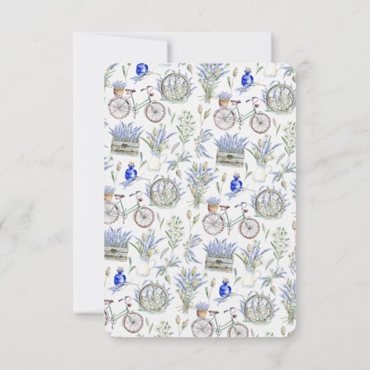 Memorial Country Rustic Lavender Floral Botanicals Bedankkaart (Achterkant)