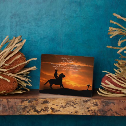 Memorial Country Westerne Cowboy Fotoplaat (Zijkant)