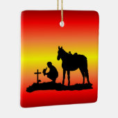 Memorial Cowboy bij Grave Silhouette Ornament (Rechts)