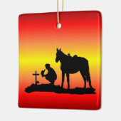 Memorial Cowboy bij Grave Silhouette Ornament (Links)