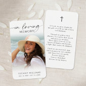 Memorial Cross Photo In Loving Memory Prayer Card Visitekaartje
