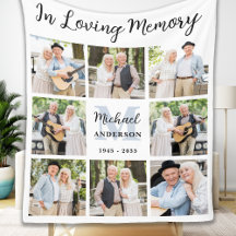 Memorial Custom 8 Photo Collage in Loving Memory