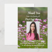 Memorial Custom Cosmos Garden Flowers Thank you Bedankkaart (Voorkant / Achterkant)