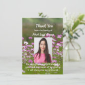 Memorial Custom Cosmos Garden Flowers Thank you Bedankkaart (Staand voorkant)