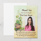 Memorial Custom Cute Wren Bird Thank you Bedankkaart (Voorkant / Achterkant)