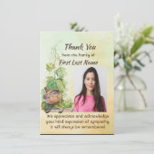 Memorial Custom Cute Wren Bird Thank you Bedankkaart (Staand voorkant)