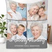 Memorial Custom Photo Collage Moderne Herdenking Fleece Deken