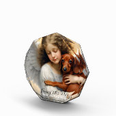 Memorial Dachshund met Angel Custom Fotoblokken (Rechts)